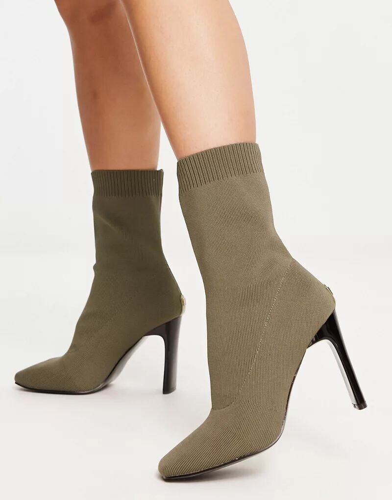 

Трикотажные ботинки цвета хаки River Island