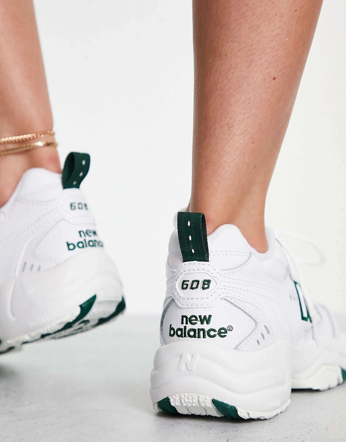 

Кроссовки New Balance 608 белого и зеленого цвета, Зеленый