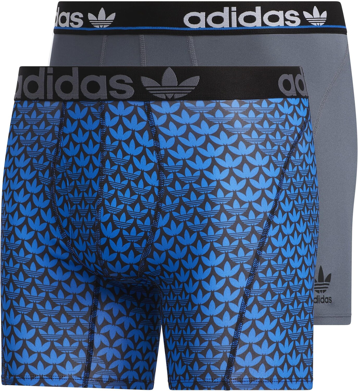 

Трусы-боксеры Trefoil Athletic Comfort Fit, комплект из 2 шт. adidas, цвет Onix Grey/Black/OG Monogram Black/Bluebird