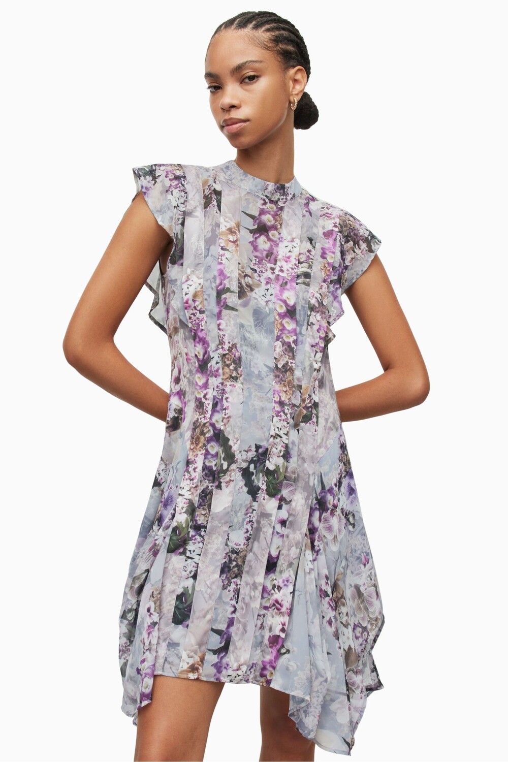 

Серое платье AllSaints Fleur Lucia All Saints, серый