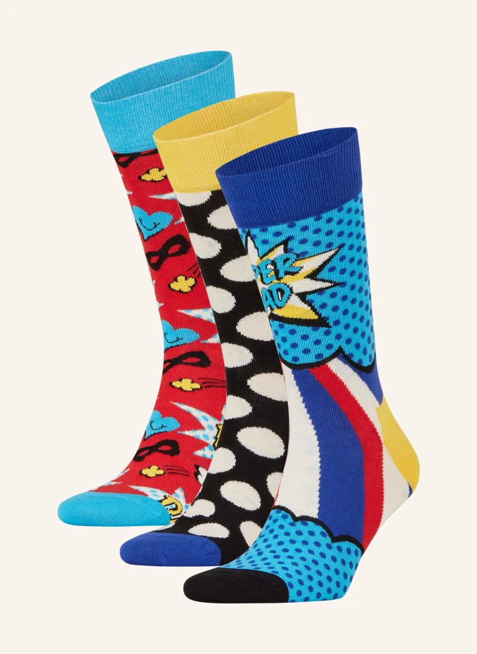 

Комплект из 3 носков в подарочной упаковке Happy Socks, красный, Синий
