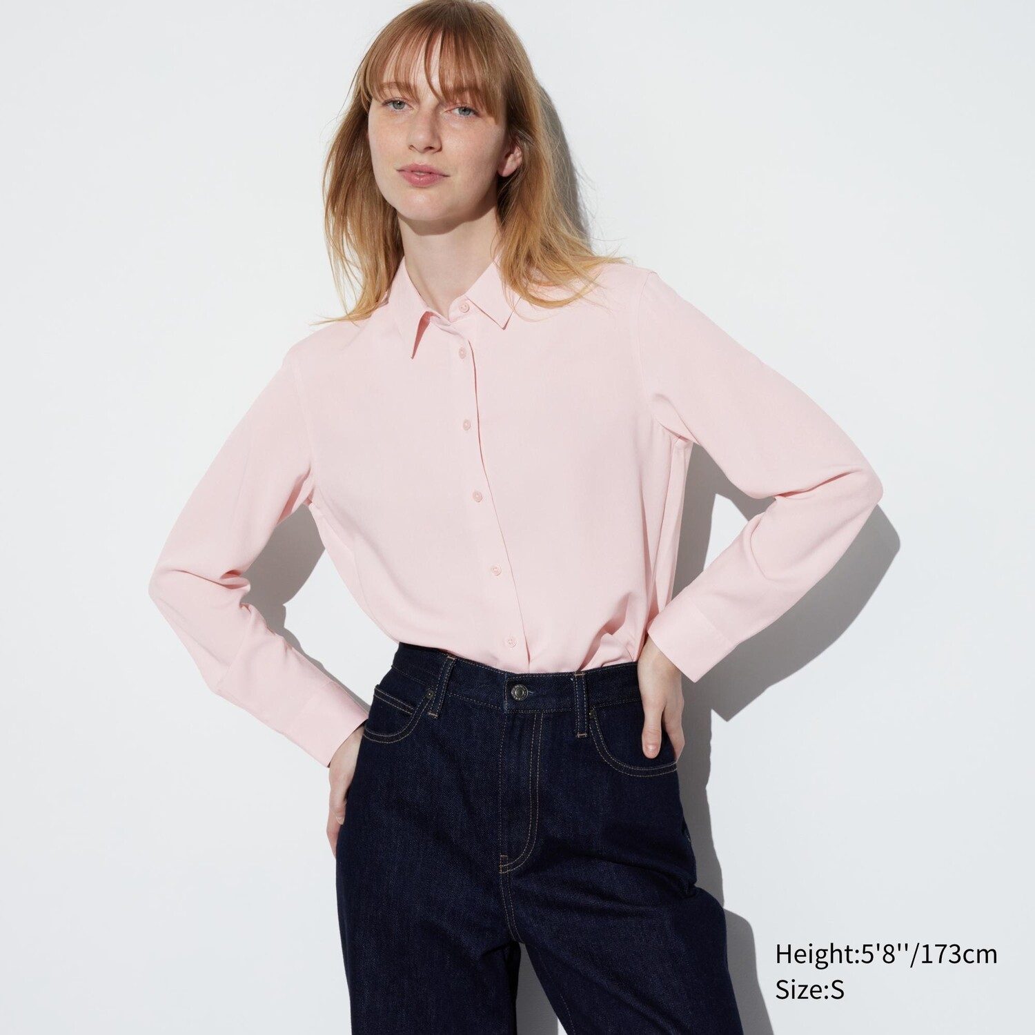 

Рубашка UNIQLO из вискозы, розовый