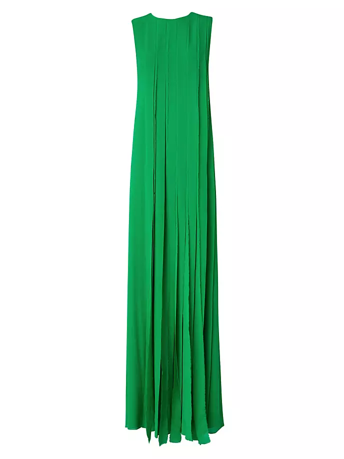 

Плиссированное платье из шелкового крепдешина Akris, цвет leaf