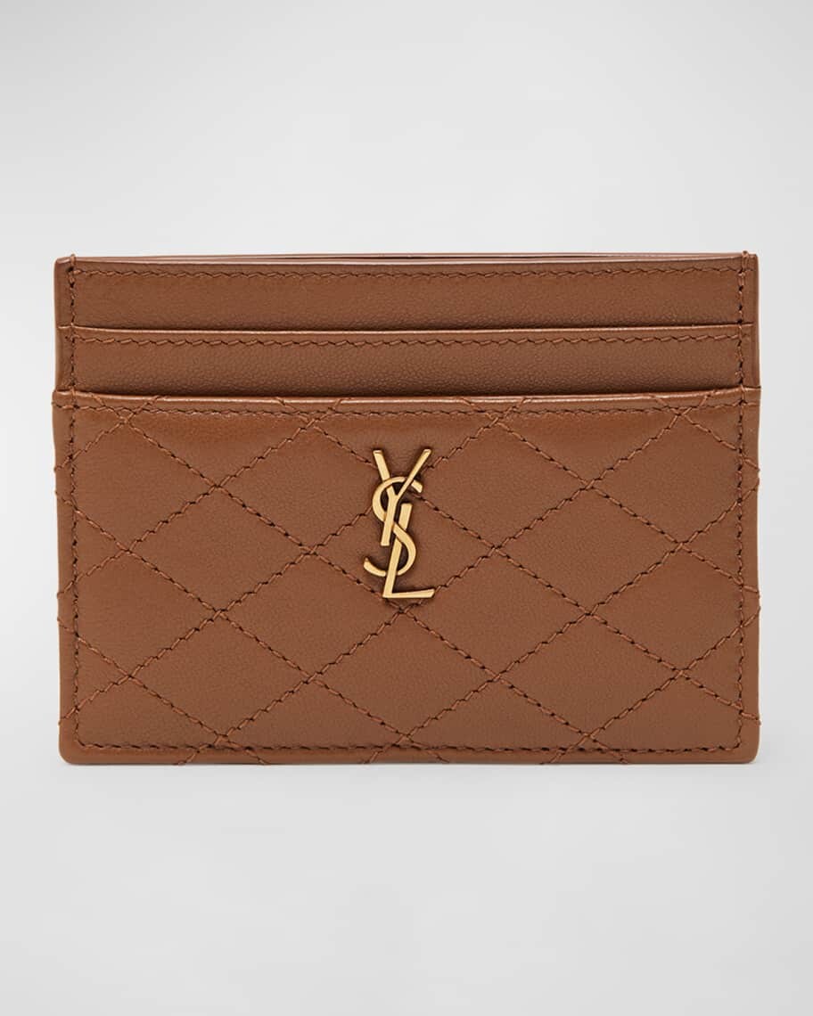 

Стеганый кожаный картхолдер YSL Saint Laurent