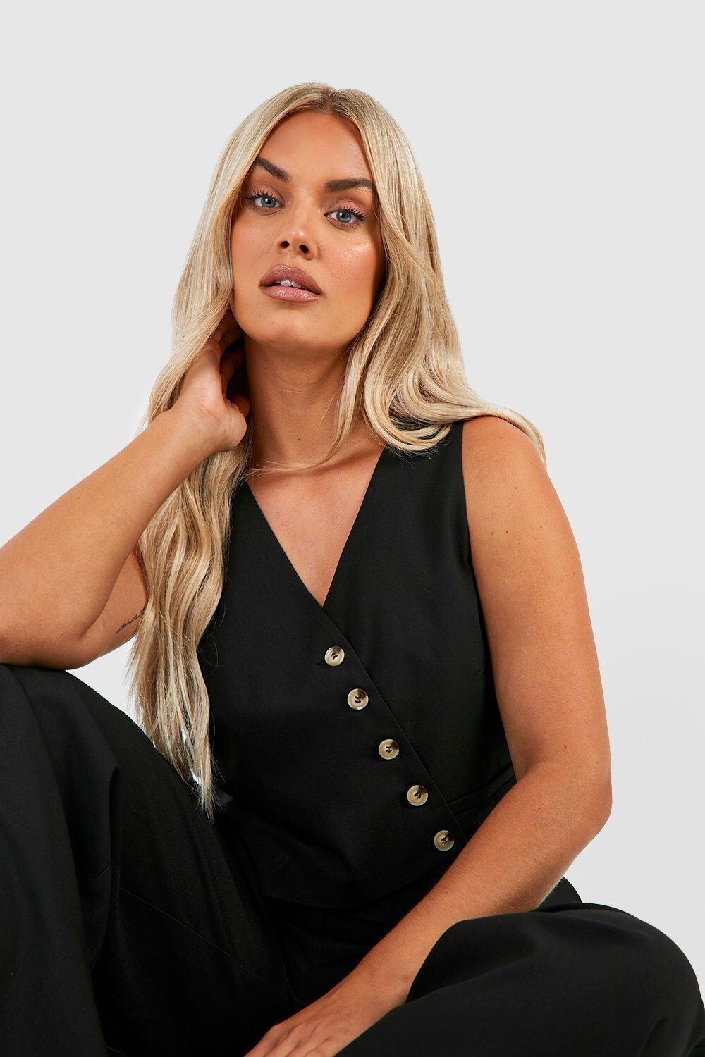 

асимметричный жилет Boohoo, черный