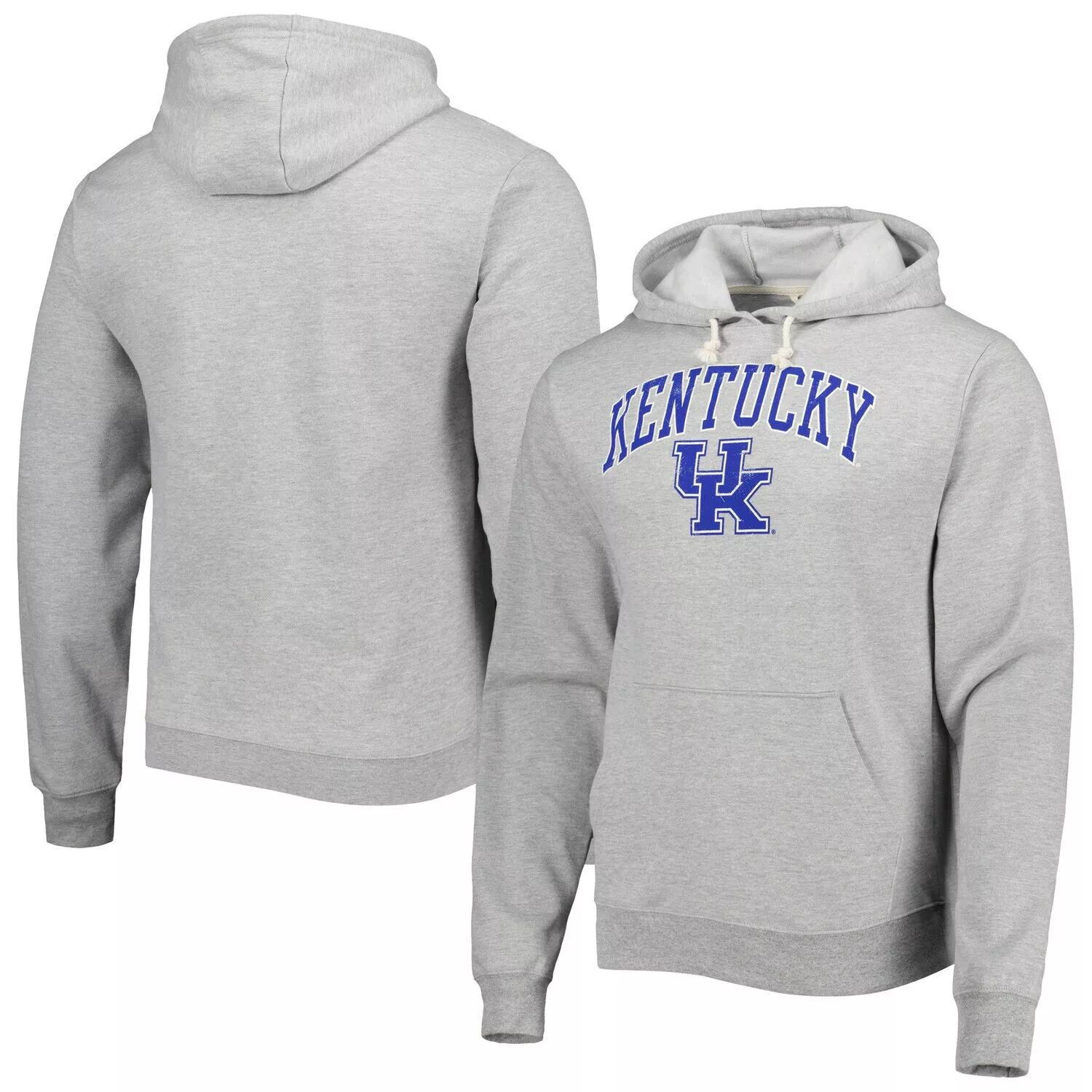 

Мужская лига студенческой одежды Хизер серый Kentucky Wildcats Arch Essential пуловер с капюшоном