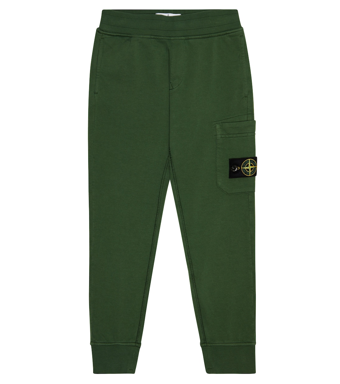 Спортивные штаны из хлопкового джерси Stone Island Junior, зеленый детские серые спортивные штаны с нашивками stone island junior