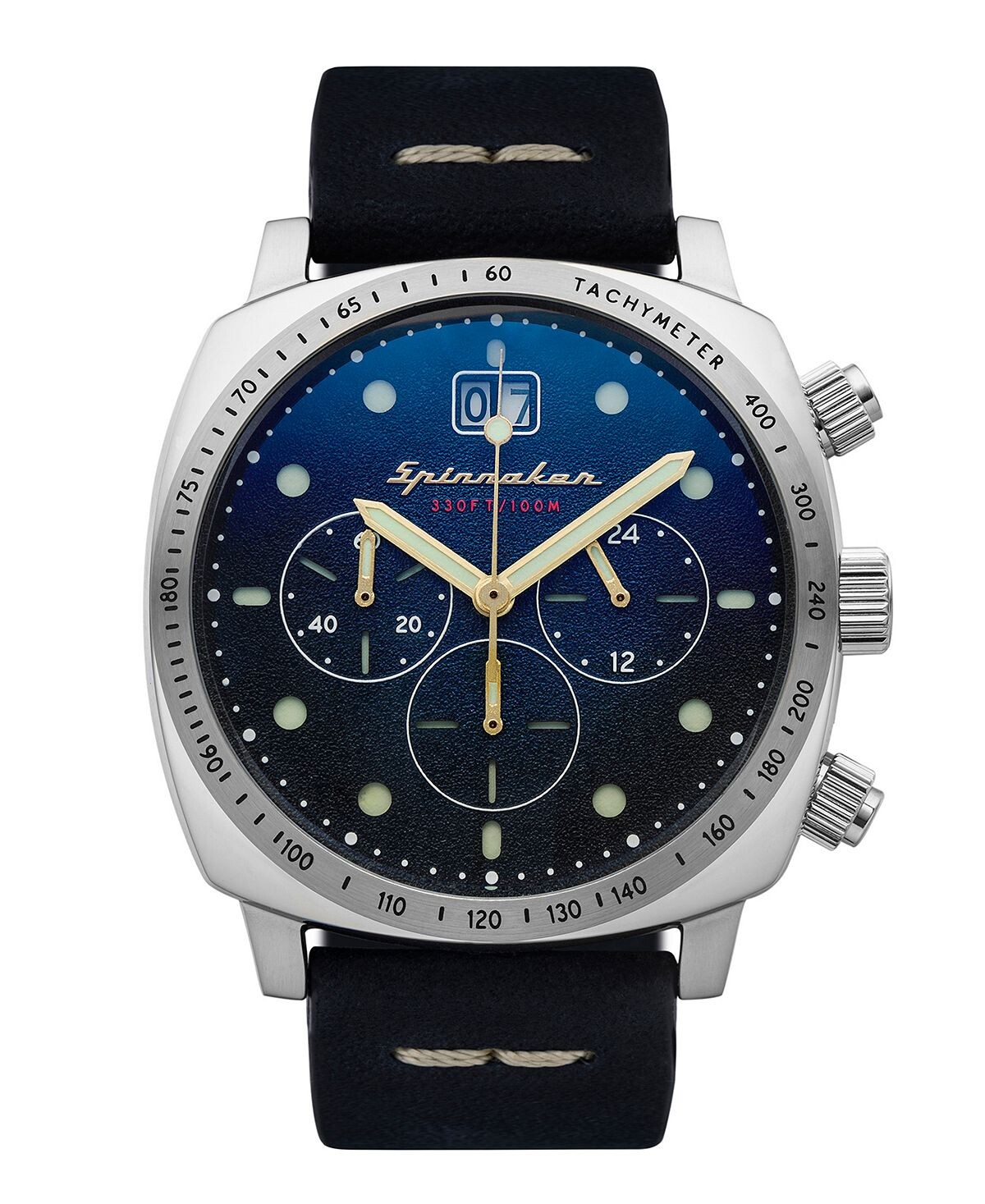

Мужские часы Hull Chrono темно-синие с ремешком из натуральной кожи, 42 мм Spinnaker