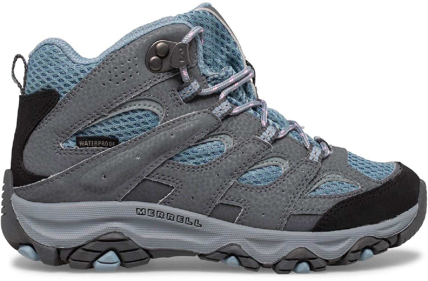 

Походные ботинки Moab 3 Mid водонепроницаемые — детские Merrell, серый