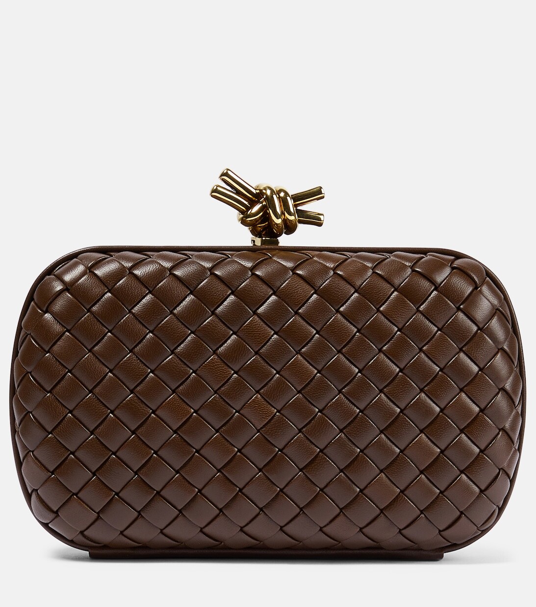 

Кожаный клатч Knot Intreccio Bottega Veneta, коричневый