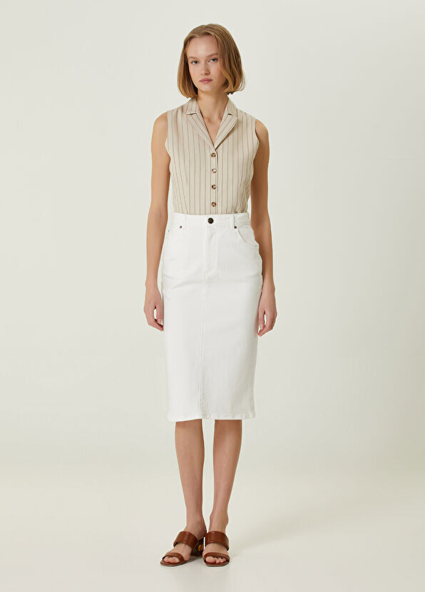 

Джинсовая юбка миди Beymen Collection, белый
