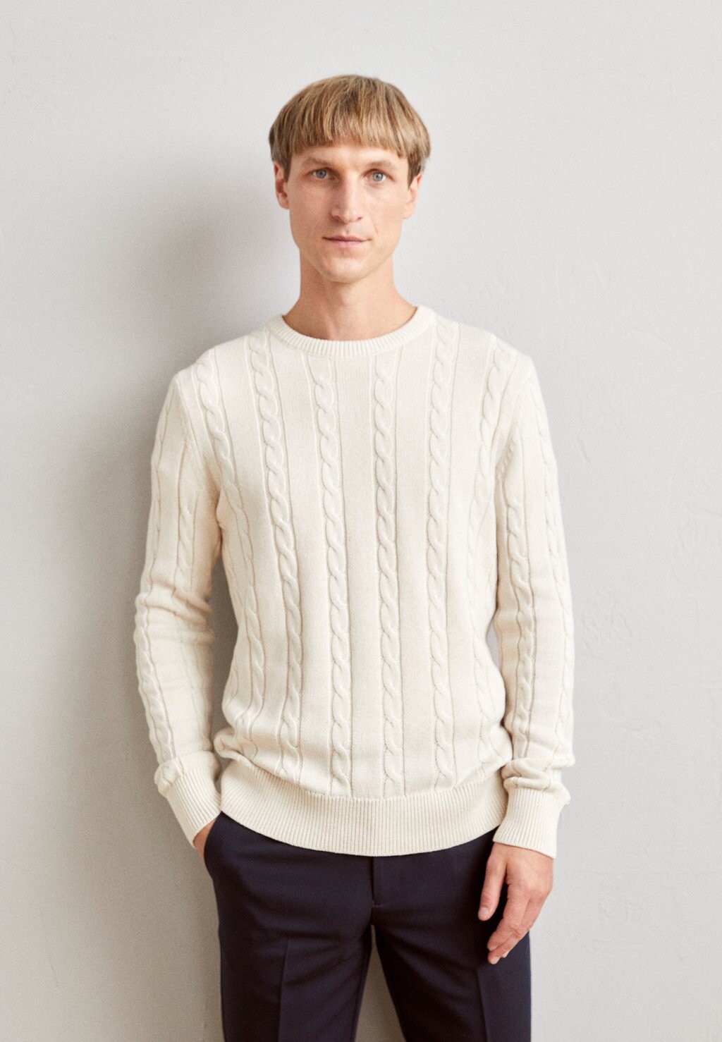

Свитер Cable O Neck Lindbergh, цвет off white