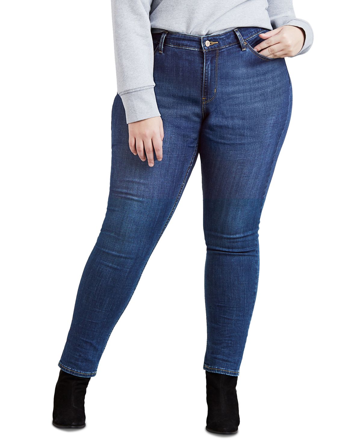 цена Модные джинсы скинни размера 711 больших размеров Levi's