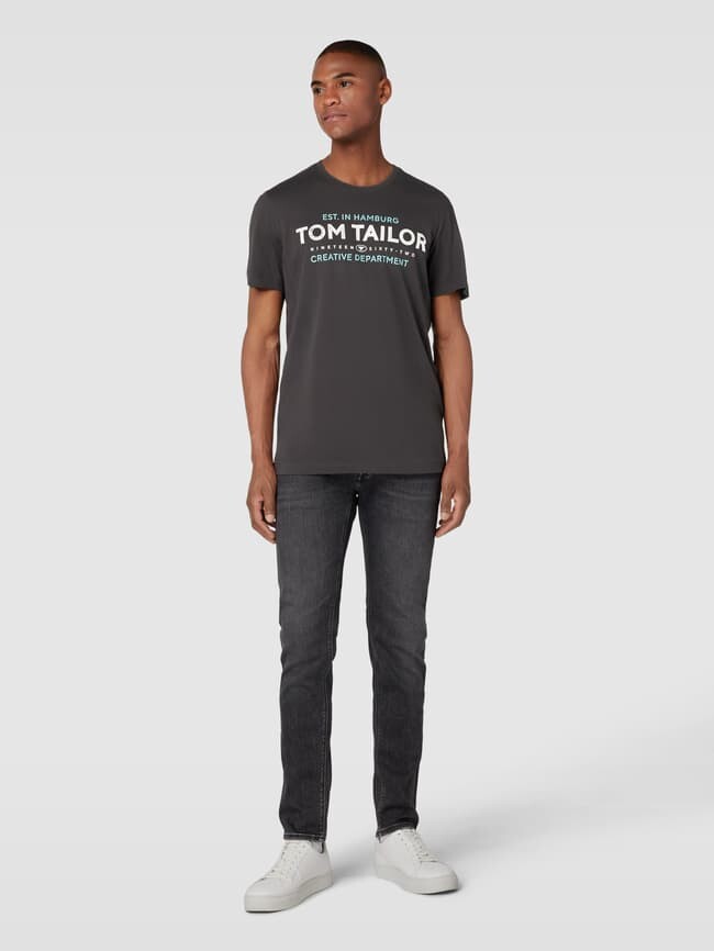 

Футболка с принтом этикетки Tom Tailor, антрацит