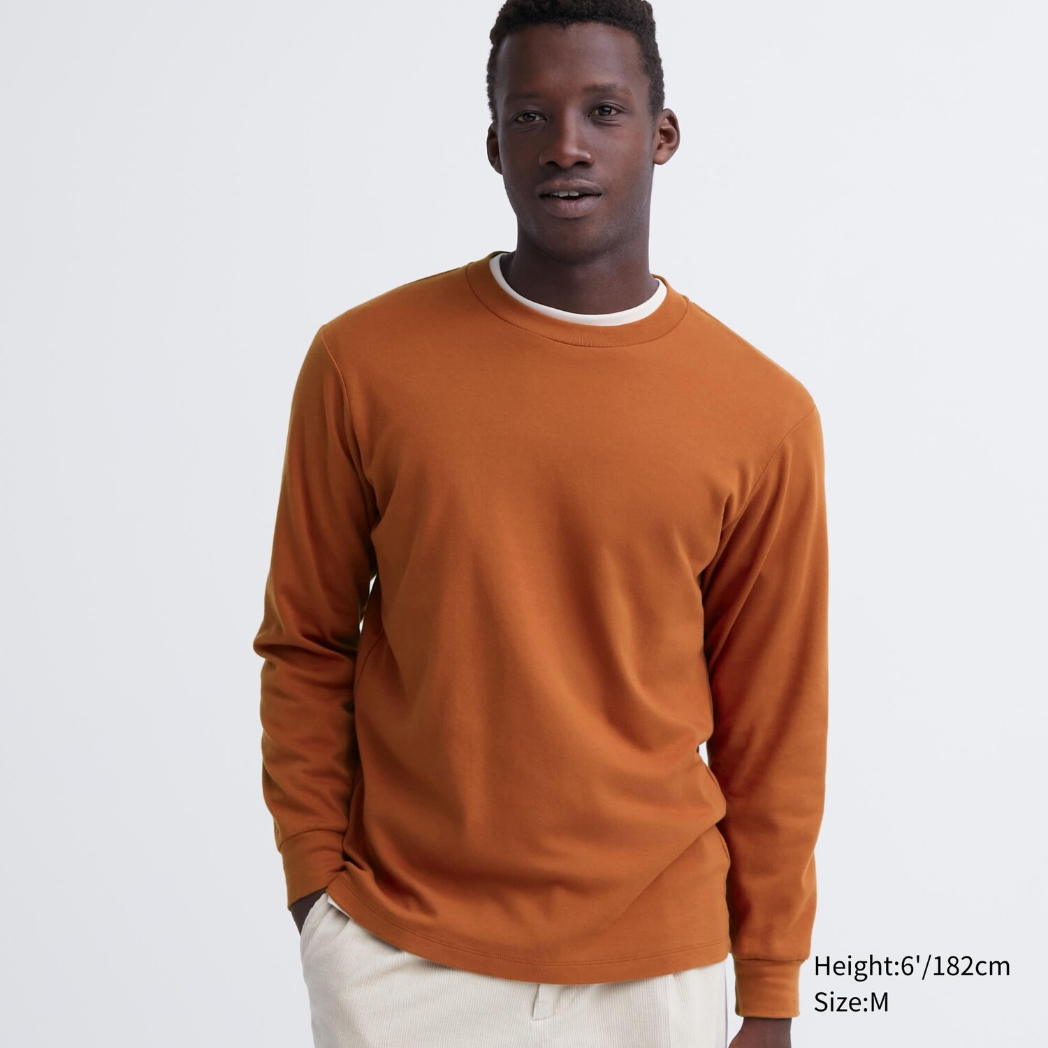 

Футболка из мягкого хлопка Uniqlo с длинными рукавами, оранжевый