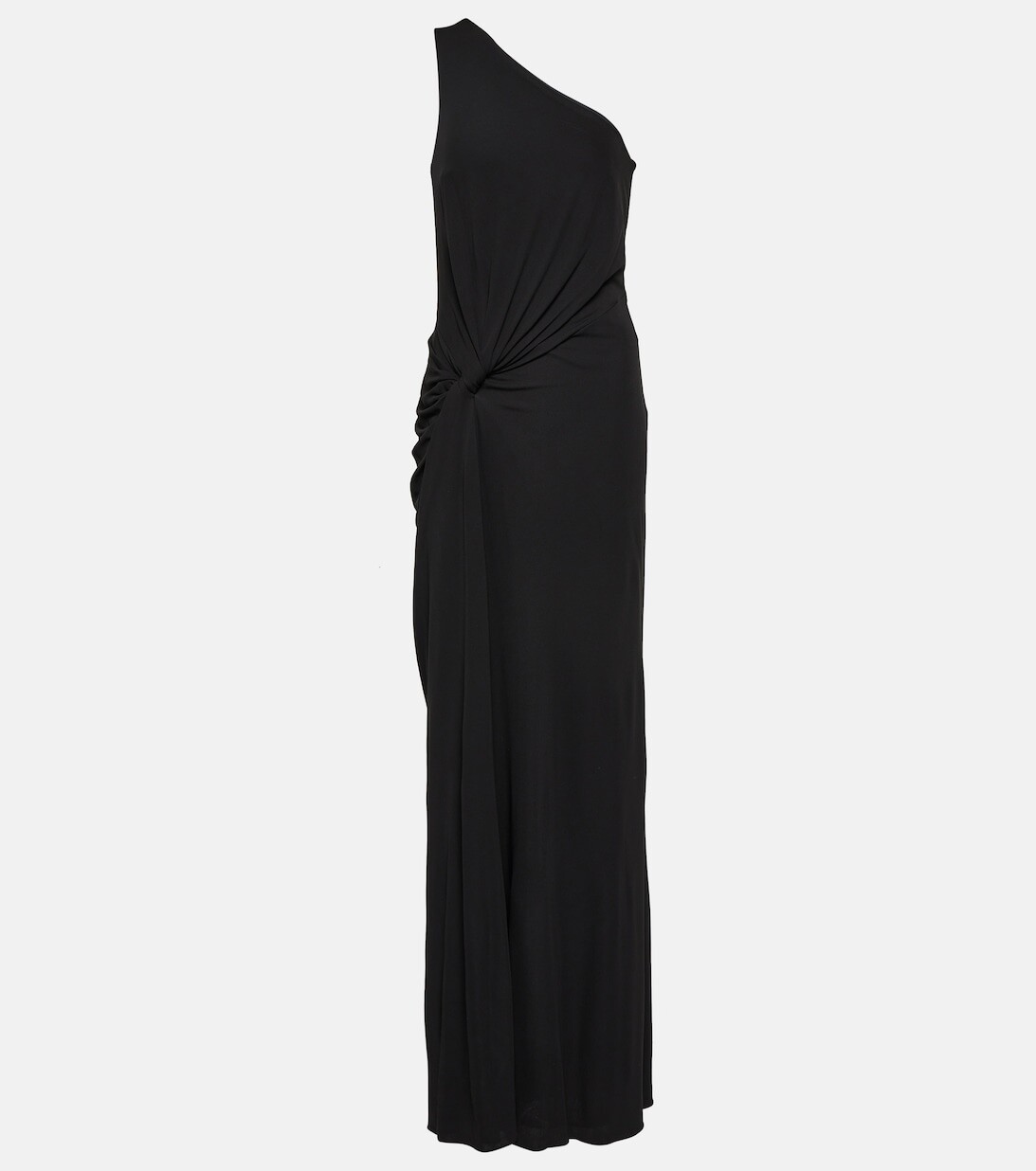 

Платье макси из крепового джерси со сборками TOM FORD, черный