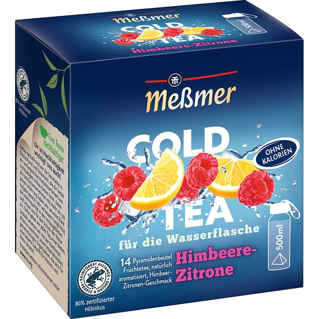 

Meßmer Cold Tea фруктово-сладкая малина лимон 14 чайных пакетиков 38г