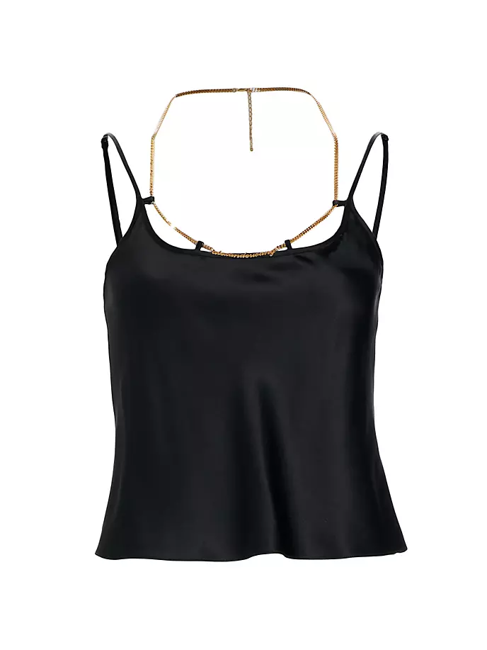 

Шелковая майка с цепочкой и логотипом Alexander Wang, черный
