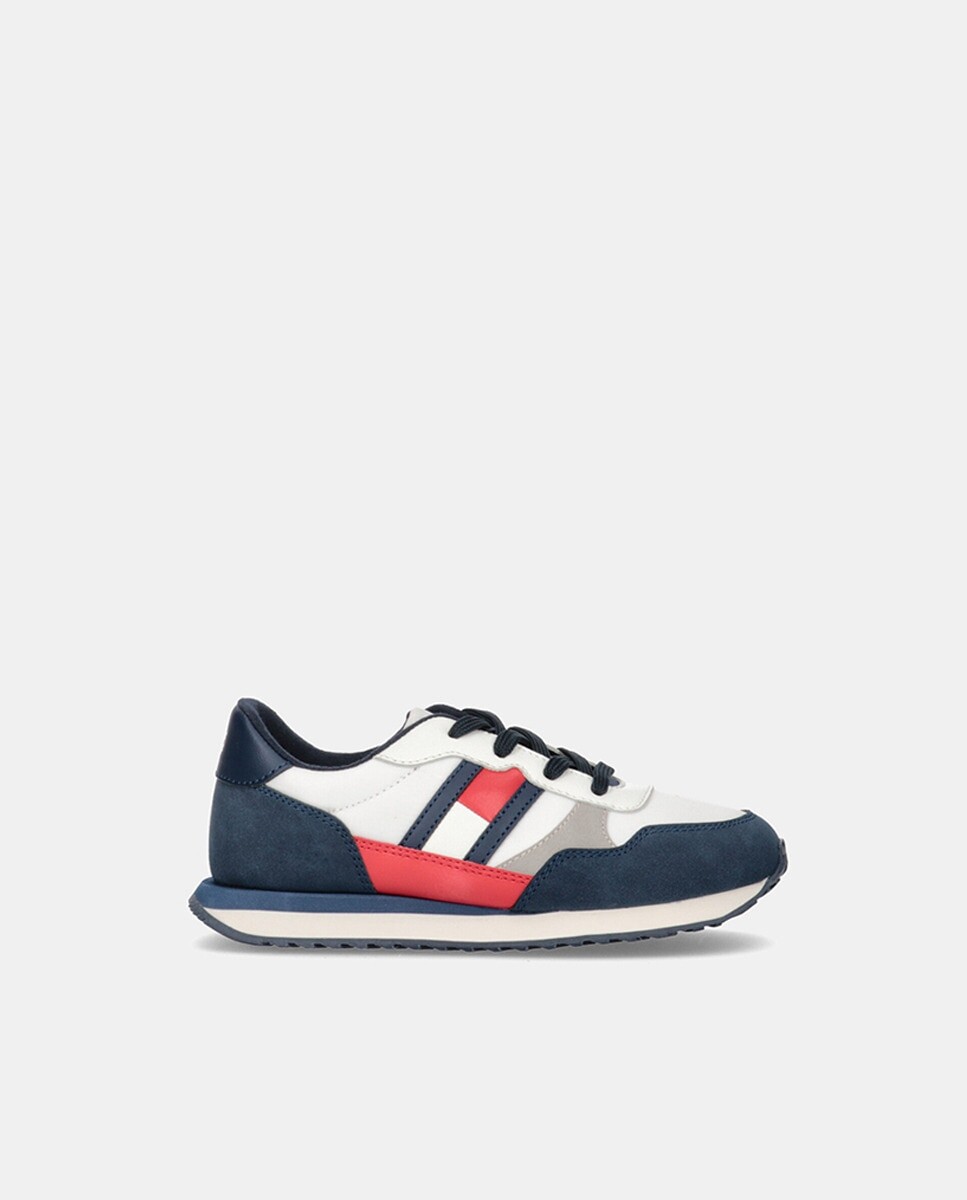 

Низкие кроссовки для мальчиков с логотипом и кружевной застежкой Tommy Hilfiger, темно-синий
