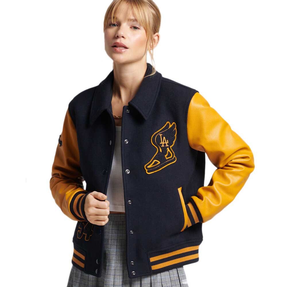 

Куртка Superdry Mixed Varsity Bomber, синий