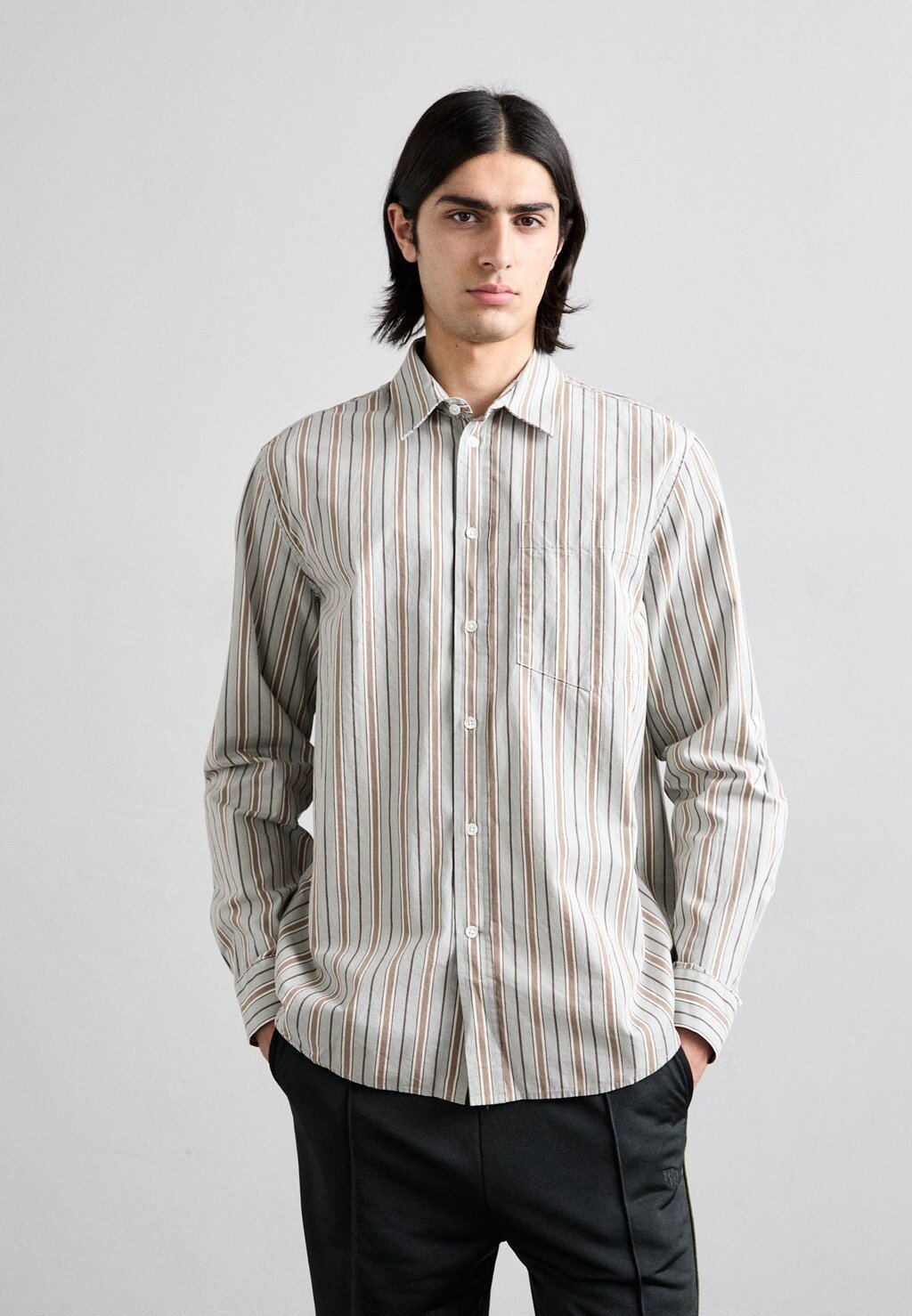

Рубашка ASTER FUN PINSTRIPE SHIRT Wood Wood, цвет grey