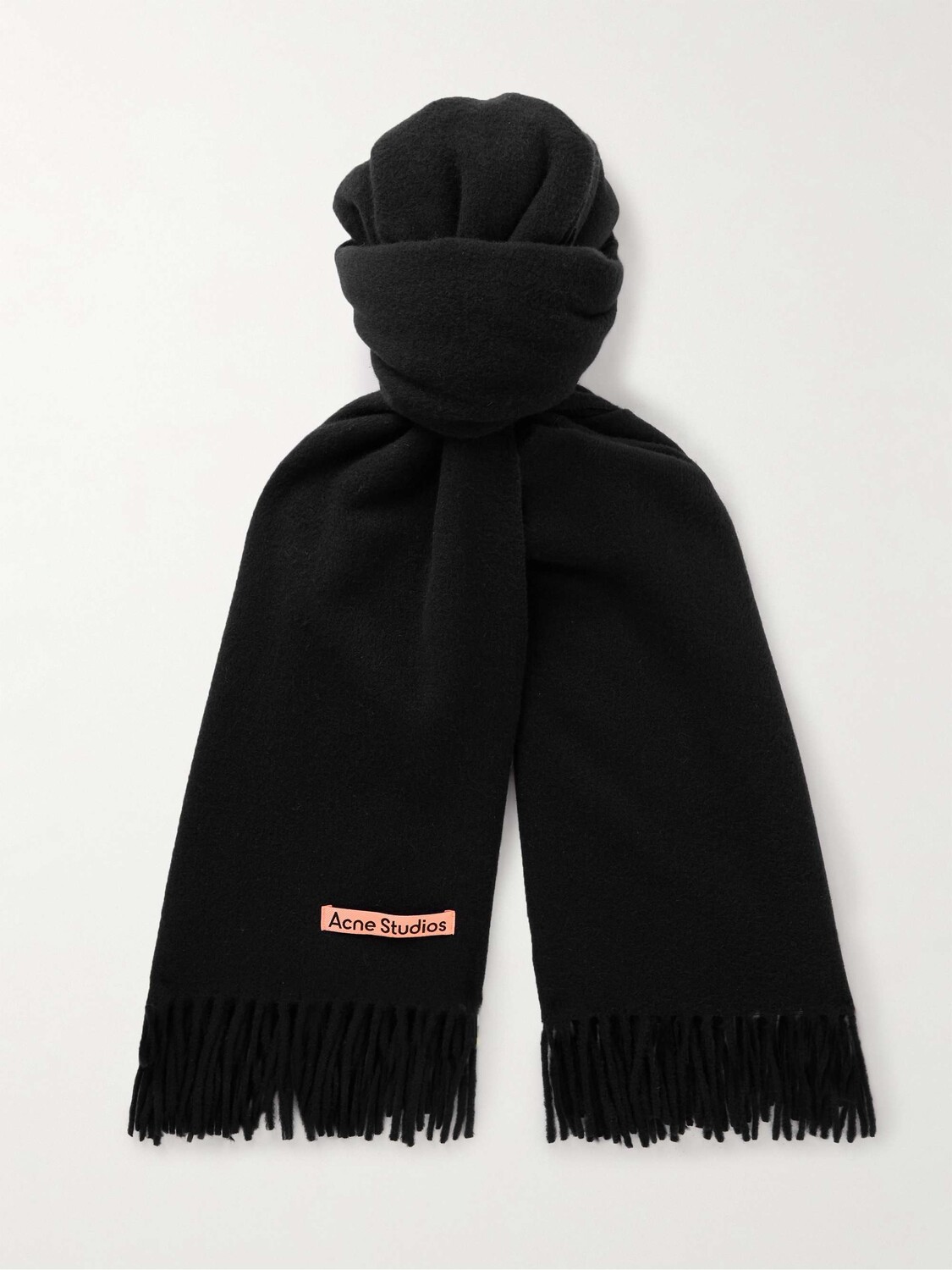 

Канадский шерстяной шарф с бахромой ACNE STUDIOS, черный
