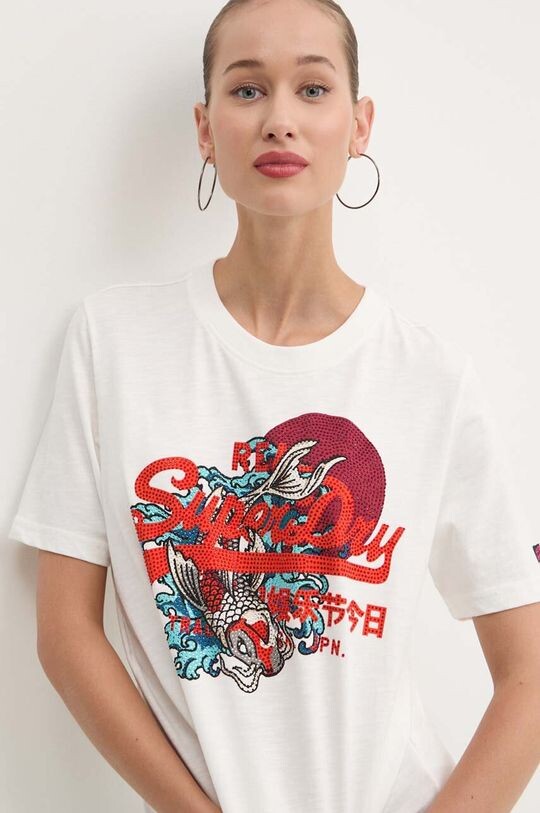 

Хлопковая футболка Superdry, белый