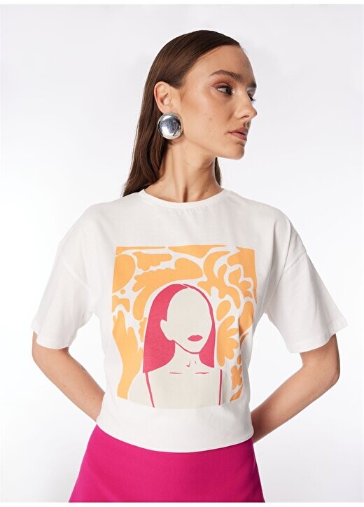 

Женская базовая футболка Off-White с круглым вырезом F4SL-TST0217 Fabrika
