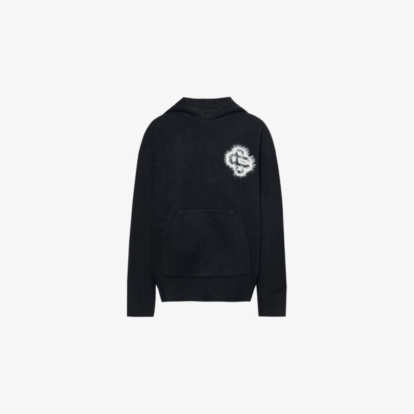 

Вязаная толстовка с капюшоном Fluffy-Emblem The Couture Club, черный