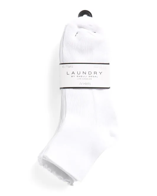 

6 пар носков с краями салата Laundry, белый