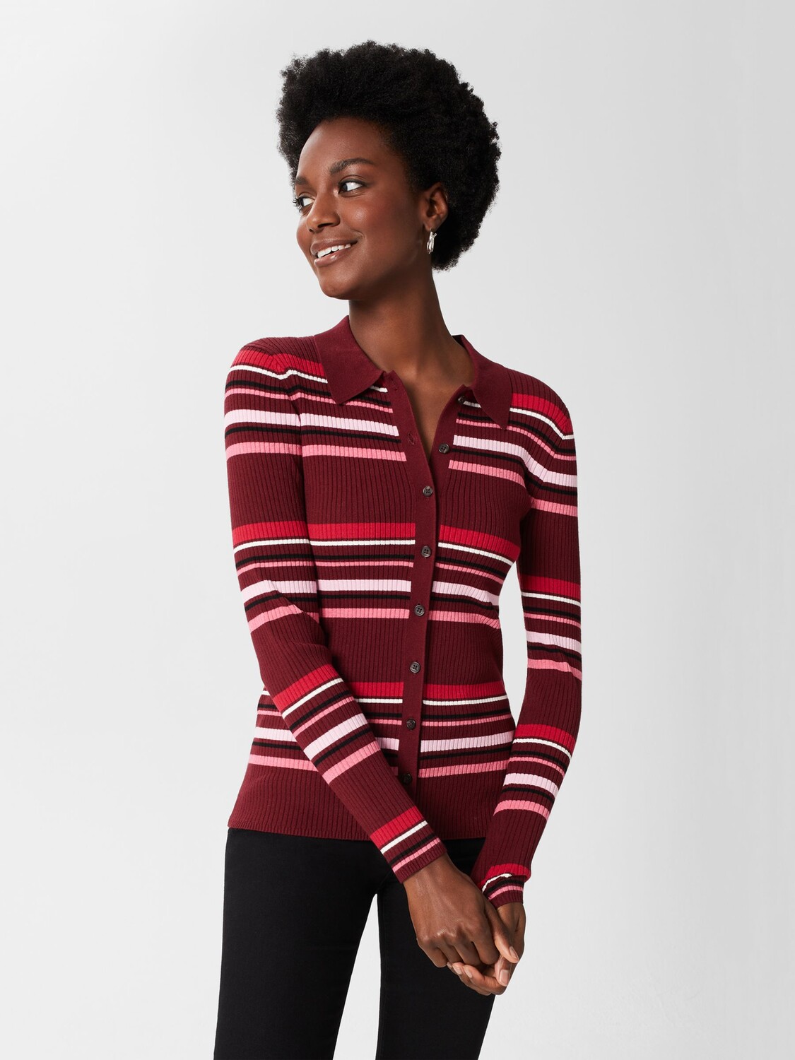 

Вязаный топ Hobbs Vera Stripe, Красный/Мульти