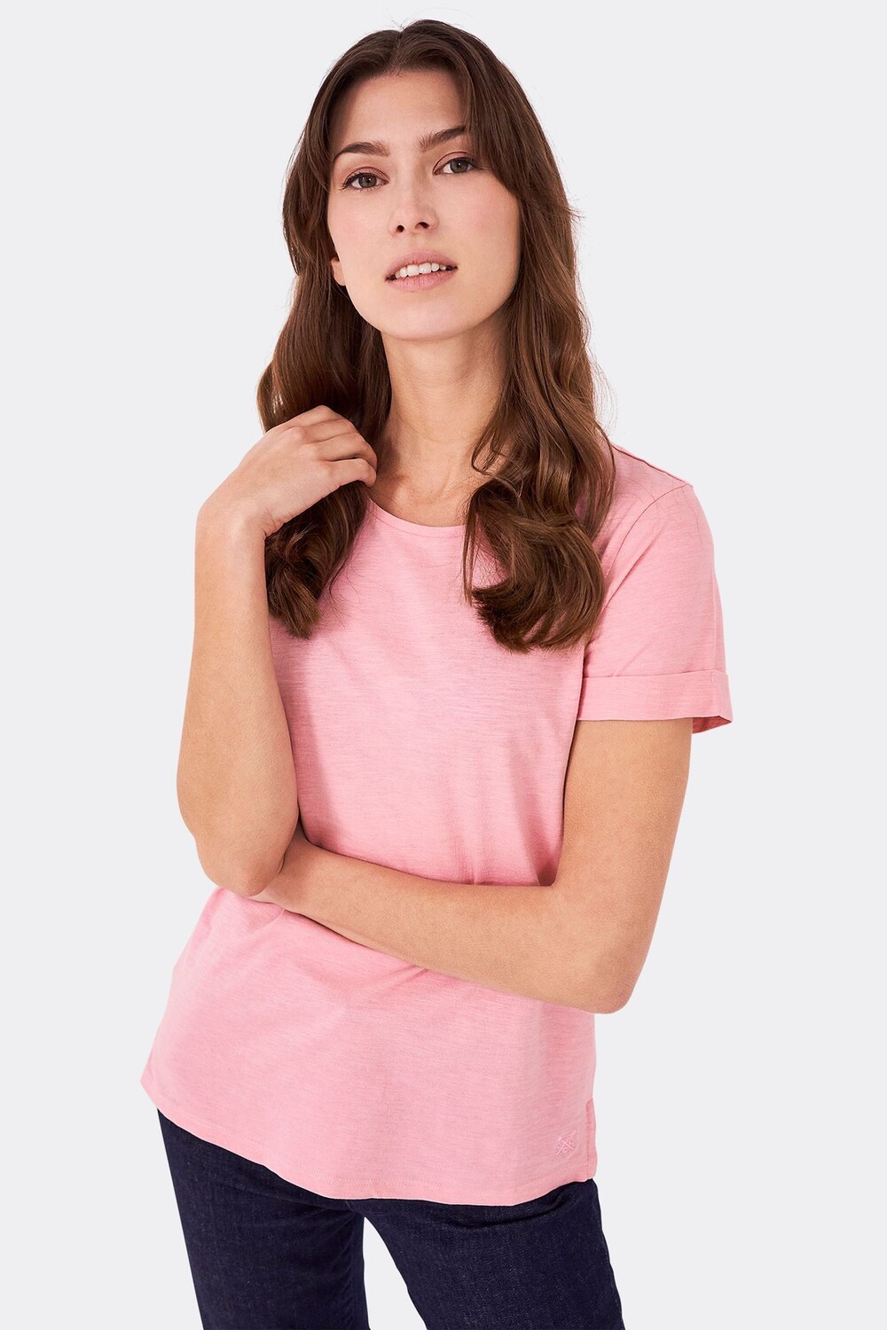 

Розовая хлопковая футболка свободного кроя Crew Clothing Company, розовый