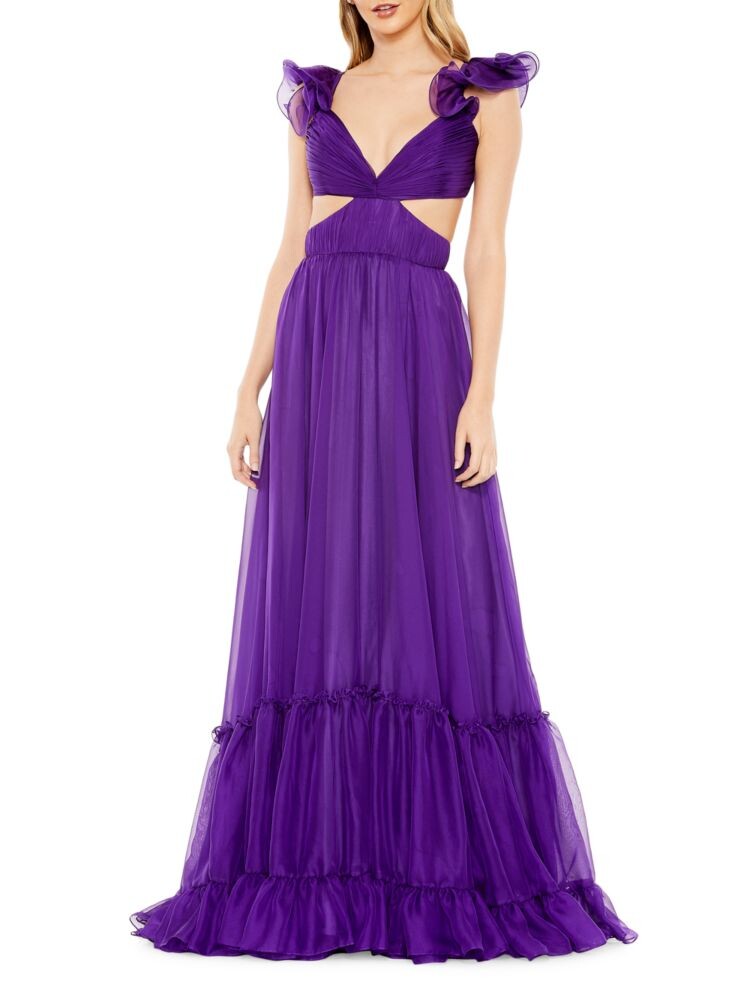 

Шифоновое платье Ieena с завышенной талией Mac Duggal, фиолетовый