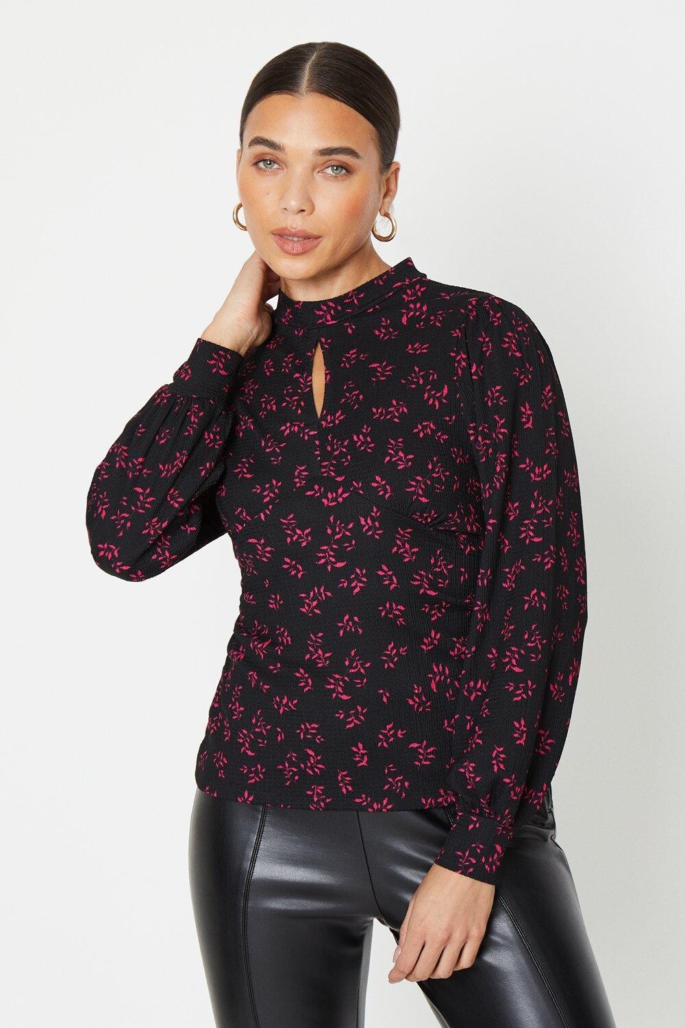 

Топ с длинными рукавами и цветочным принтом Petite Dorothy Perkins, мультиколор