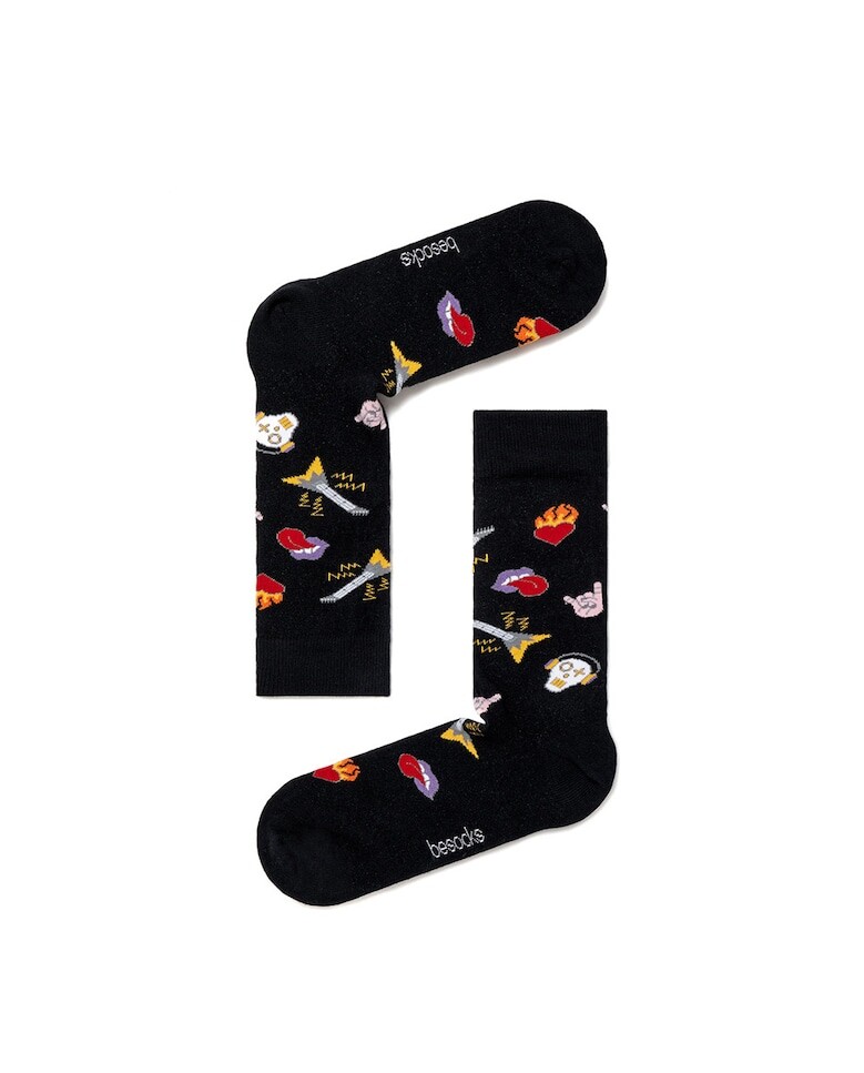 

Мужские носки Besocks из 100% органического хлопка с рисунком Rock & Roll Besocks, черный