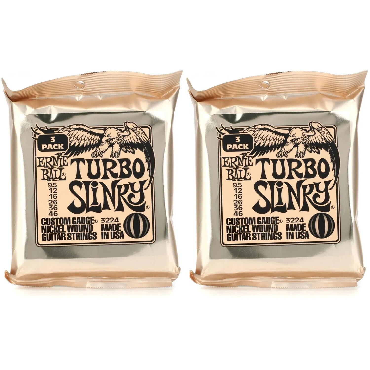 

Струны для электрогитары Ernie Ball 3224 Turbo Slinky с никелевой обмоткой — .0095-.046 (6 шт.)