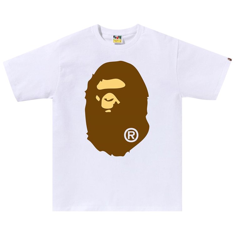 Футболка BAPE Big Ape Head 'White', белый футболка bape rainbow big ape head tee white белый