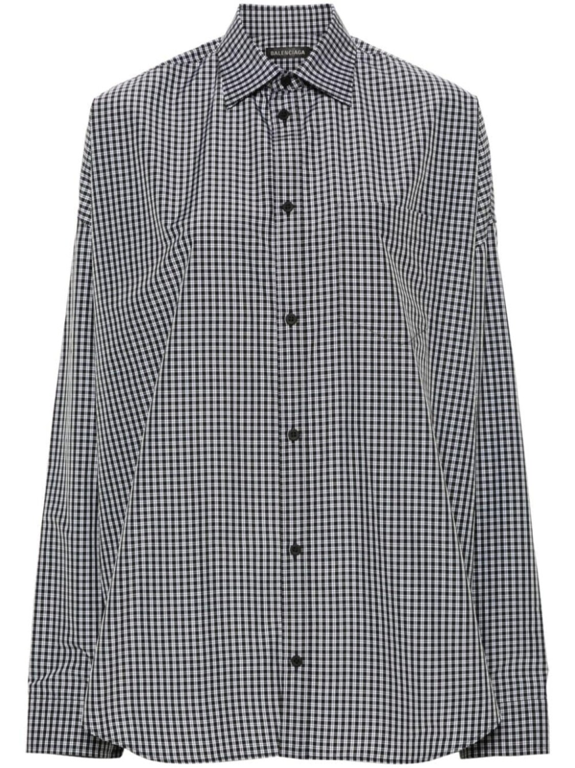 

Рубашка в клетку с логотипом Balenciaga, черный