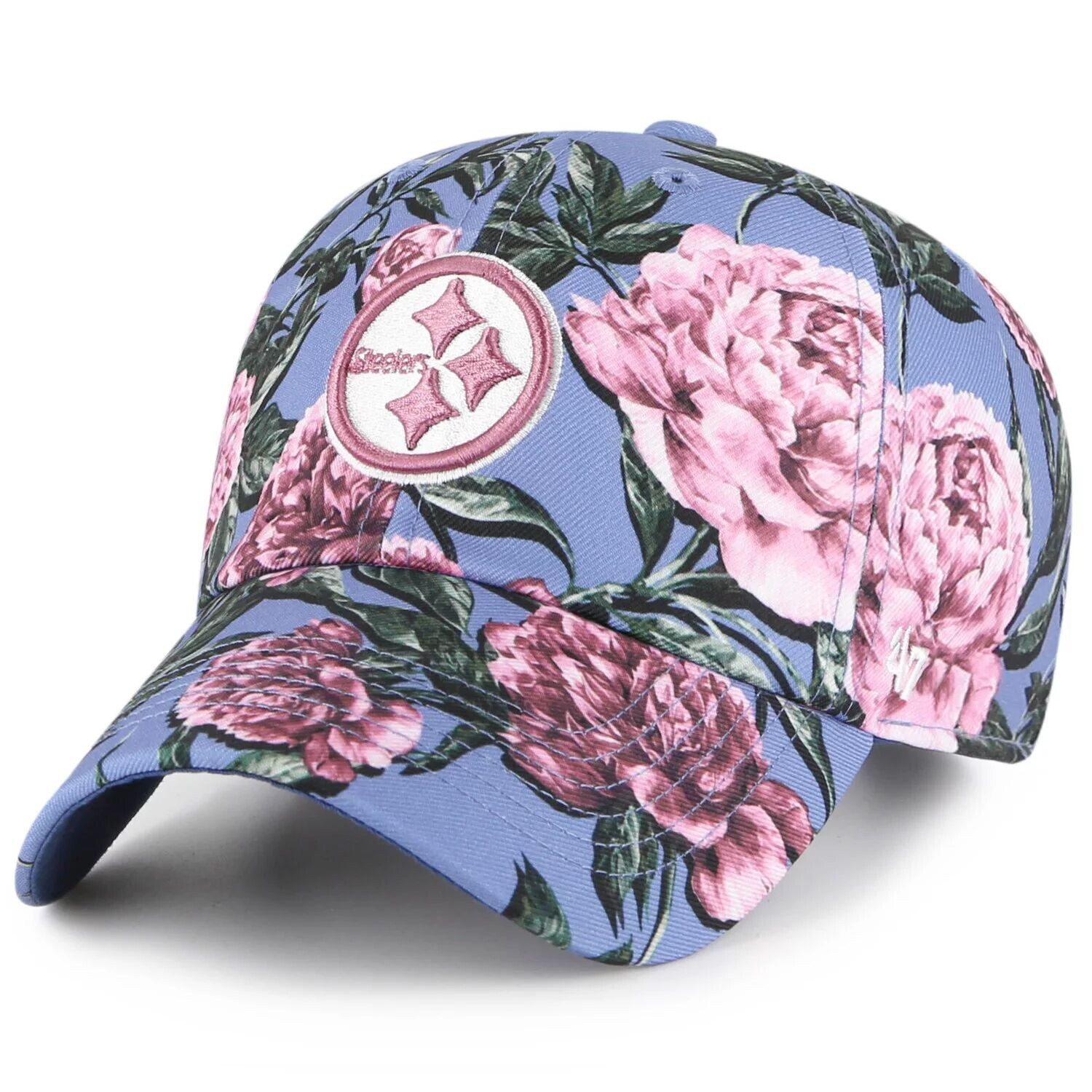 

Женская синяя регулируемая кепка Pittsburgh Steelers Peony '47