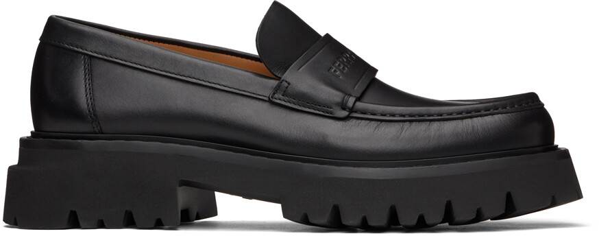 

Черные массивные лоферы Ferragamo, Черный