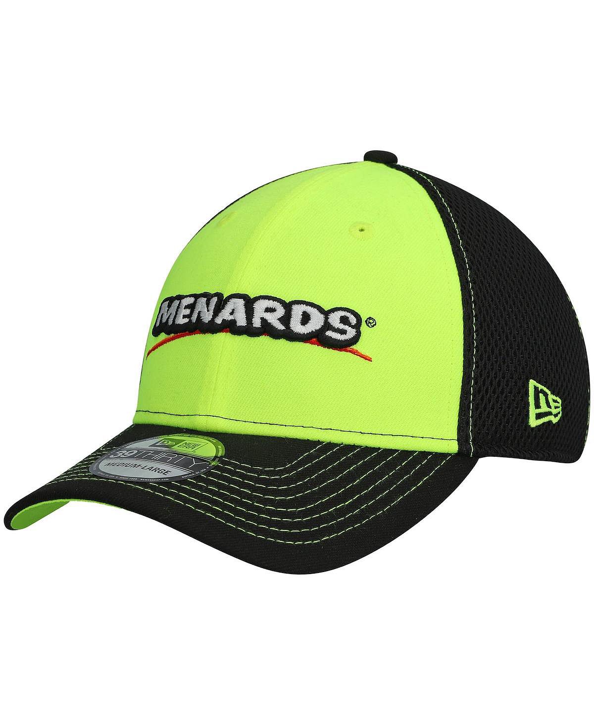 

Мужская черно-белая кепка Ryan Blaney Menards Neo 39Thirty Flex Hat New Era