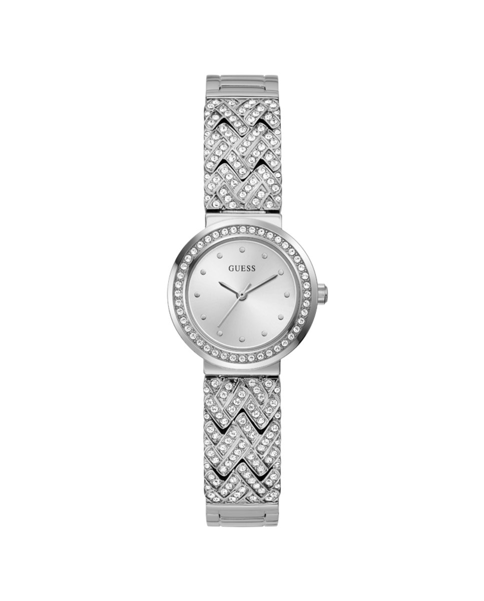 Женские часы Treasure GW0476L1 из стали с блестящим серебряным ремешком Guess, серебро женские часы со стразами золотые женские наручные часы роскошные брендовые женские часы с ремешком женские часы подарок для подружек