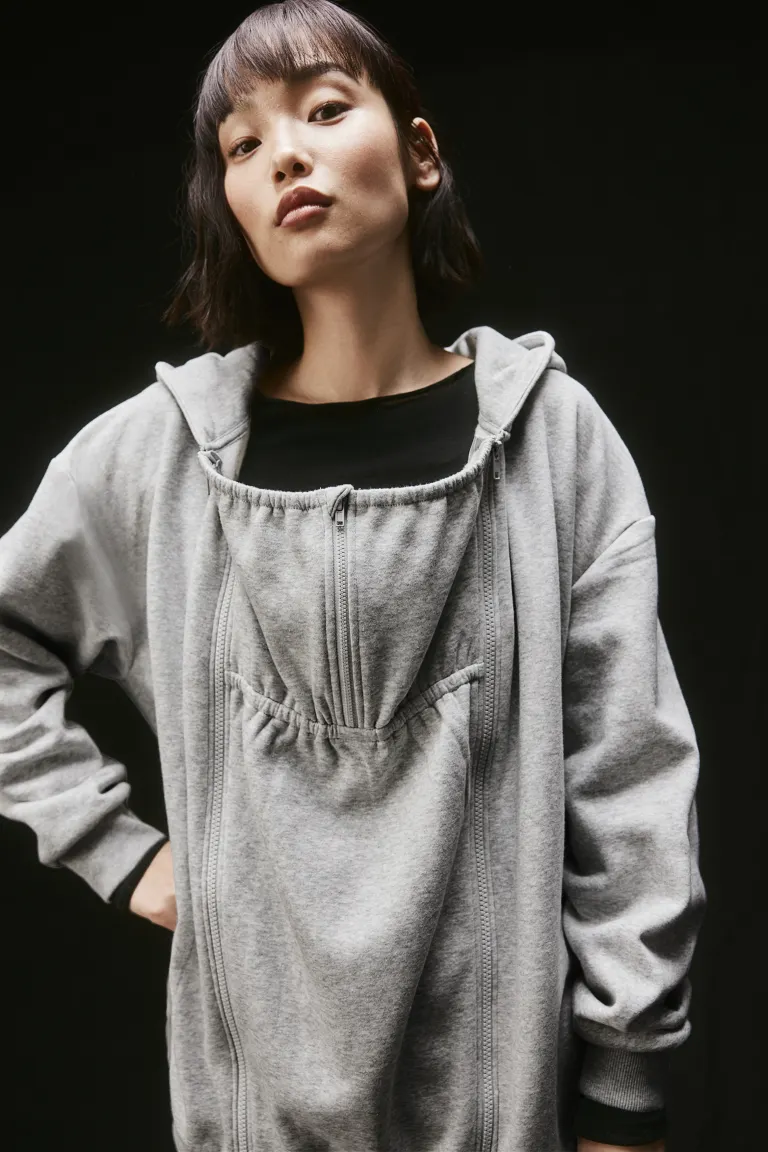 

Мама до и после ношения толстовка с капюшоном H&M, серый