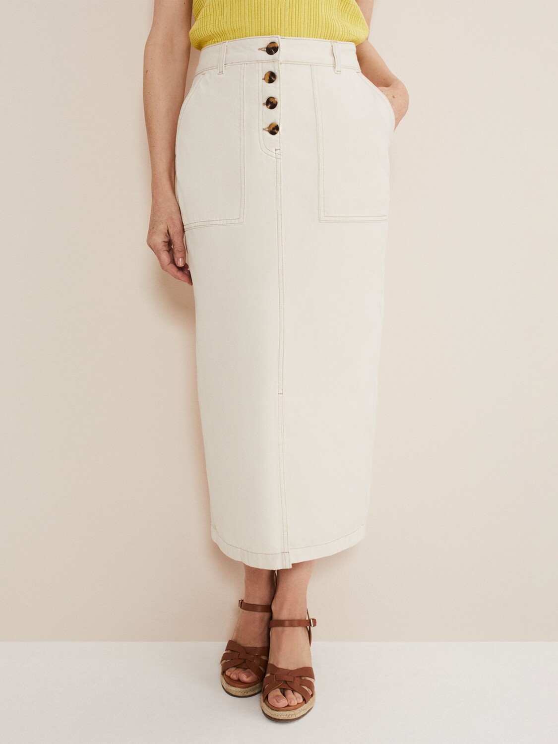 

Джинсовая юбка Phase Eight Leilani, цвет экрю
