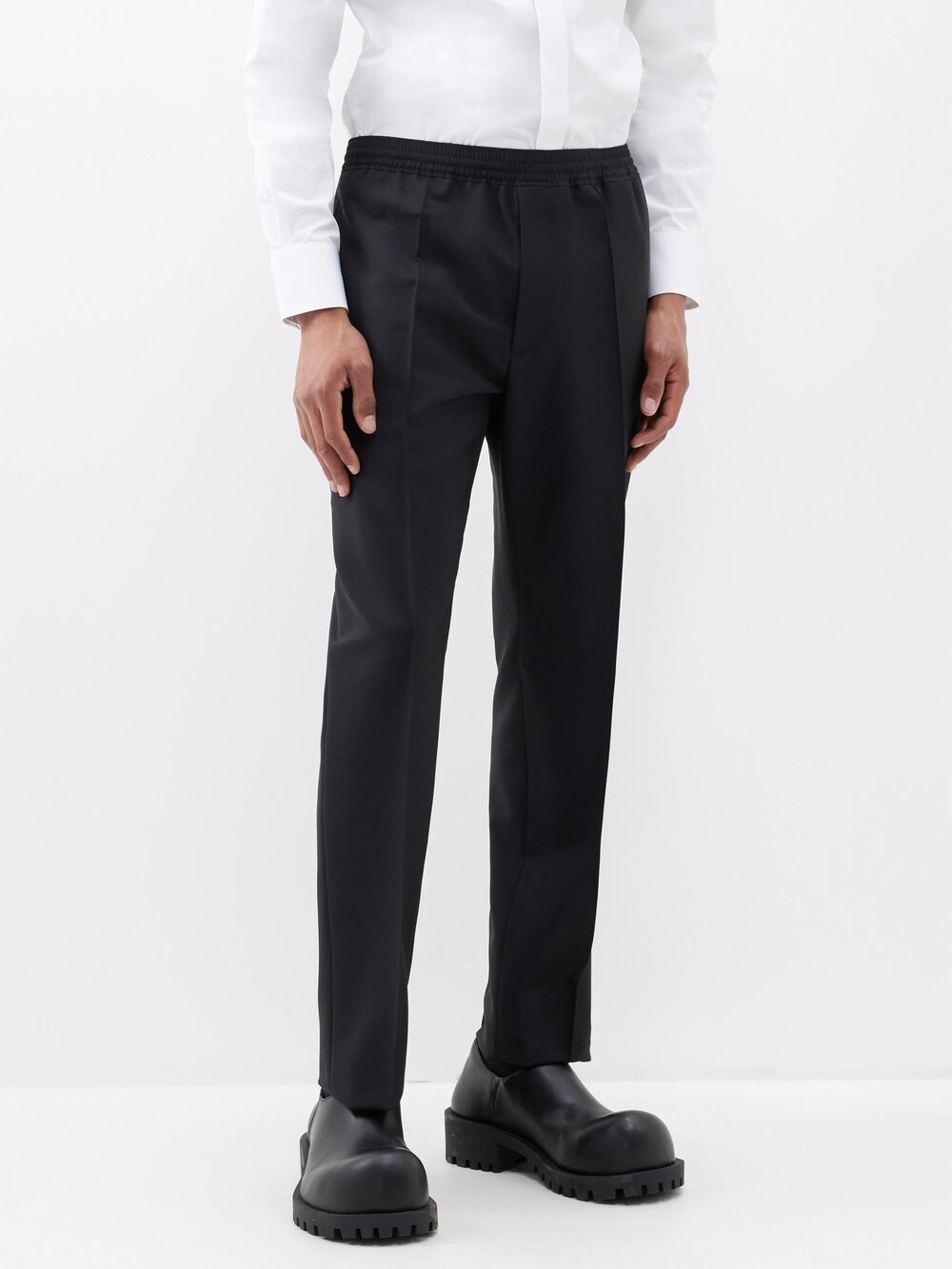 

Брюки из смесовой шерсти с резинкой на талии Givenchy, черный