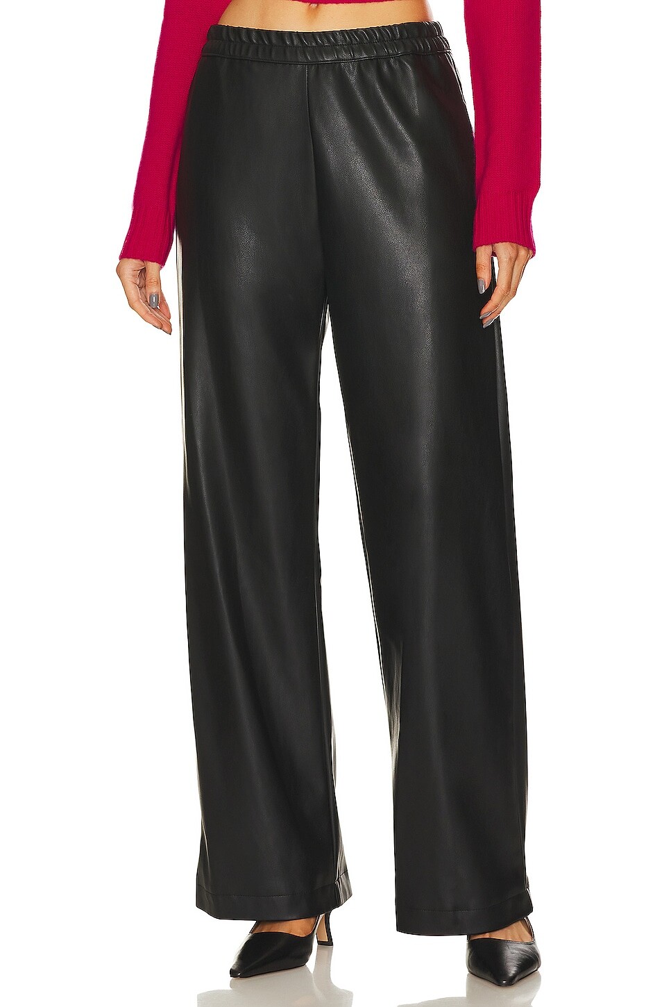 

Брюки Enza Costa Soft Leather Straight Leg, черный