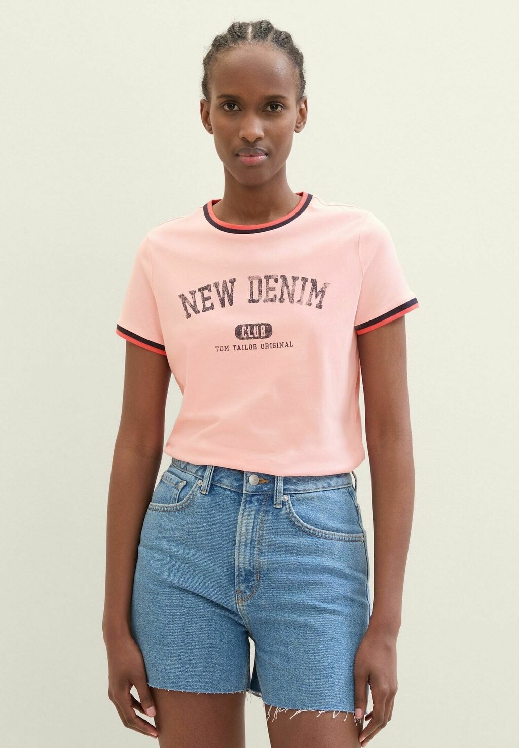 

Футболка с принтом TOM TAILOR DENIM, цвет crystal pink