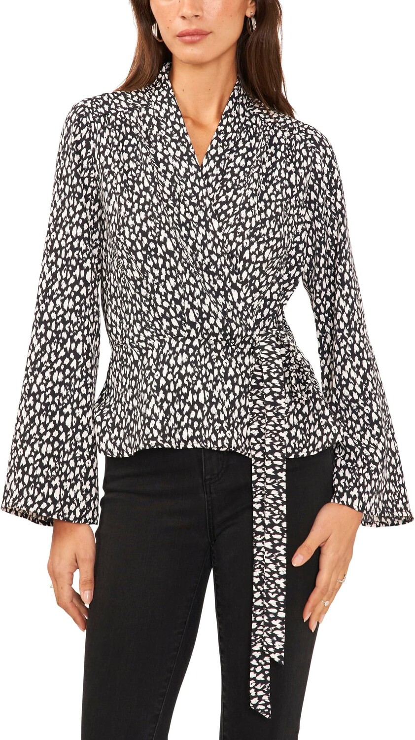 

Топ с искусственным запахом спереди и галстуком Vince Camuto, цвет Rich Black