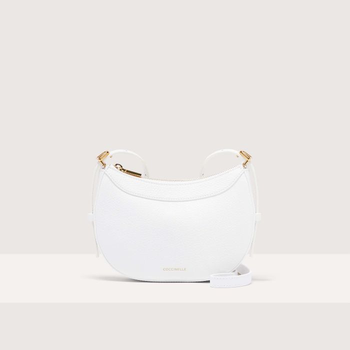 Мини-сумка из зерненой кожи Coccinelle WHISPER, белый сумка через плечо с принтом этикетки модель carrie coccinelle бежевый
