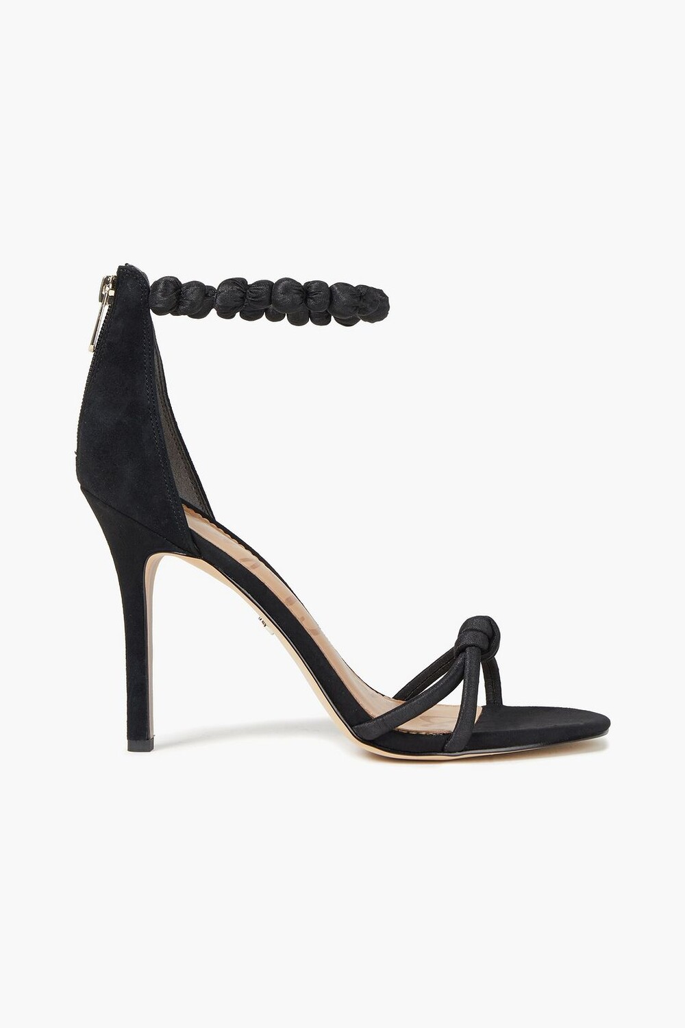 

Босоножки Aria из замши и атласа с узлами SAM EDELMAN, черный